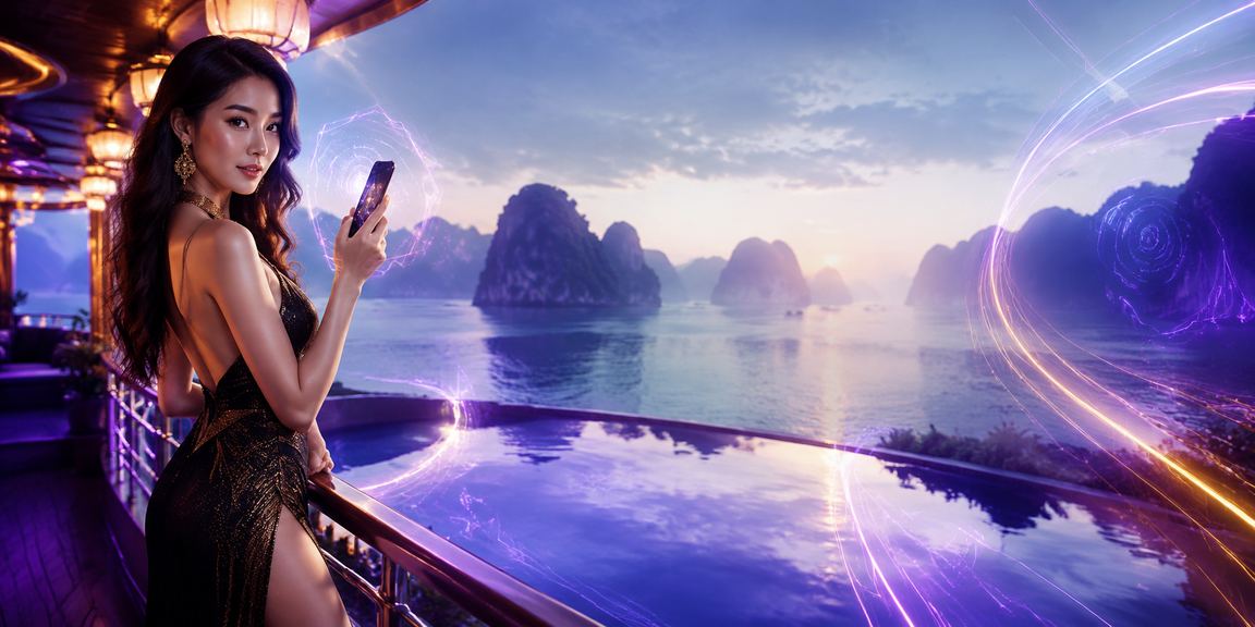 Bối cảnh esports buổi tối tại Hạ Long Vịnh Hạ Long với ánh neon esports gợi ý thói quen xem giải đấu buổi tối